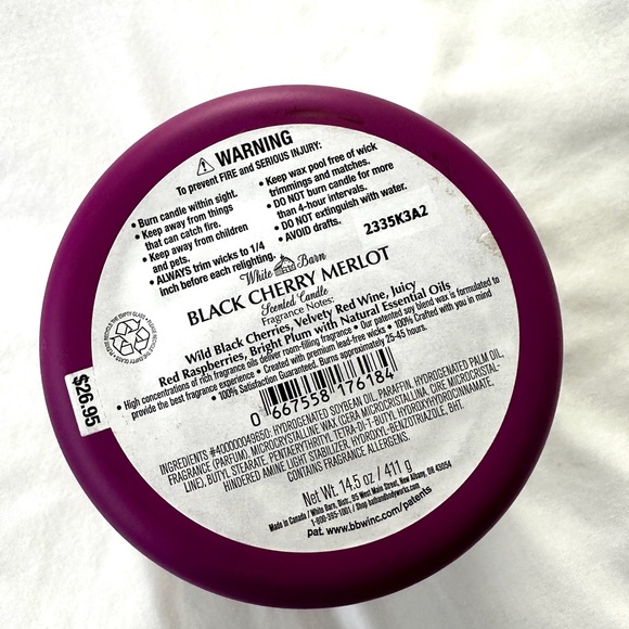 NEW White Barn Black Cherry Merlot Candle - Picture 3 of 3